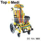 Rehabilitation Therapy Supplies Colorful Aluminum Manual Kids Reclining Wheelchair thumbnail-1