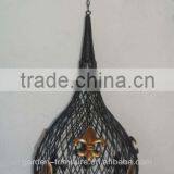 Wrought Iron Hanging Candle Holders Wovened Wire Metal Lantern 8x16.5-34.5" thumbnail-1