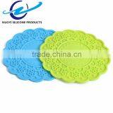 Colorful Flowers Large Size Silicone Placemat Cup Mat Round Heat Insulation Pad Table Placemat thumbnail-4