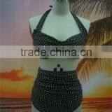 New Arrival Dot Print Fashion Retro High Waist Bikini thumbnail-3
