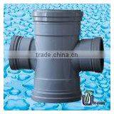 PVC DWV Fittings With RRJ in BS4660 /pvc Cross /plastic Cross/drainage Cross thumbnail-1