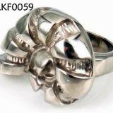 Black Gemstone Titanium Steel Ring Jewerly Silver For Mens thumbnail-2