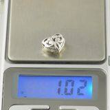 Metal Heart Shaped DIY Sterling Silver Jewelry Beads thumbnail-5