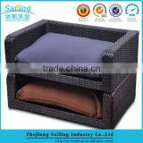 Sailing Outdoor Furniture Waterproof PE Wicker Outdoor Pet Bed - Coffee Bean Brown thumbnail-1