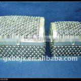 Silver Square Pearl Wire Storage Compartment Box thumbnail-1