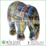 hot decoration hand painted OEM art decor cute novelty ceramic elephant piggy bank