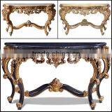 Marble Top Antique Gold Console Table for Living Room ME-0432-01 thumbnail-5