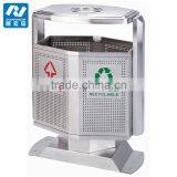 Stainless Steel Metal Outdoor Garbage Urban Dust Bin thumbnail-2
