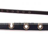 Wholesale Rivets Decorated Pin Buckle Sex Girl Thin PU Waist Belt Adjustable Eyelets Belts thumbnail-6
