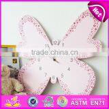 2017 New Design Pink Butterfly Wooden Wall Clock W09D019 thumbnail-3