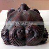 Hand Crafted Wooden Mask of Demon Wall Hanging Made In Nepal thumbnail-3