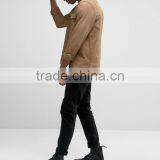 Custom Long Sleeve Spread Collar Twin Chest Pockets Mens Pre-Shrunk 100% Cotton Breathable Comfot Fit Casual Khaki Plain Shirts thumbnail-4