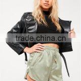 Sexy Women Boxer Shorts Green Silky Zip Detail Runner Shorts Womens Running Shorts Wholesale thumbnail-4