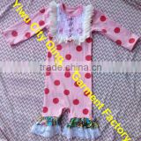Wholesale Lovely Baby Girl Red Polka Dots With Lace Ruffle Cotton Romper New Arrival Various Styles Baby Girl Romper