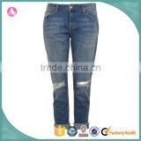 Wholesale Price Jeans Denim Jeans Women Ripped Out Damaged Pant thumbnail-1
