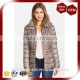 Ladies Packable Shaped Side Zip Vents Quilted Down Jacket For Winter