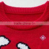 Red Jacquard Pattern Acrylic Women Knitted Christmas Sweater thumbnail-4