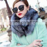 2016 Sliver Fox Fur Whole Skin Luxury Wedding Genuine Real Whole Skin Fox Fur Neck Ring Shawls Winter Women Fur Scarves Pashmina thumbnail-3