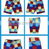 Men's Square Print 100% Polyester Microfibe Brushed Board Shorts Custom thumbnail-6