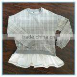 Kids Custom Fake Two Pieces Crewneck Sweatshirt Two Colors Sweatshirts Hoodies Girls Top Check Shirt thumbnail-1