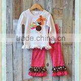 Thanksgiving Outfits Kids Smocked Children Clothing Wholesale Fall Boutique Clothing for Girls thumbnail-1