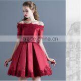 2017 Design Women Wedding Dress for Embroidered Lace,flat Shoulder Lace up Back Wedding Dress OEM thumbnail-1