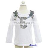 Girls Bling Silver 1st - 6th Birthday White Long Sleeves Tee thumbnail-5