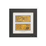 Australia Gold Banknote Two Side Wooden Frame thumbnail-1