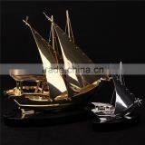 Noble Customized Made Golden Crystal Arab Modern Gold Or Silver Crystal Ship Model And Islamic Souvenirs Gifts