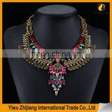 Wholesale Fashion Statement Necklace, Gold Necklace Jewelries With Colorful Diamond Stone thumbnail-2