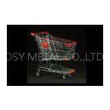 Chrome Plating Cold Wire Shopping Trolley With PVC / PU / TPR Wheel