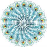 Blue Feather Shawl Beach Towel/chalu Geometry Round Table Cloth Yoga Mat Beach Towels/lastest Design