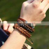 NEW Retro Angel Wing Heart Leather Charm Bracelet Plated DIY Braided Bangle 4 Pack thumbnail-5