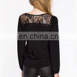 OEM Cheap Women Fancy Sexy Long Sleeves Black Chiffon Blouse thumbnail-3