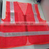 100%Polyester Fluorescent Orange Cheap Workear Mesh Vest With ID Pocket thumbnail-2