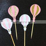 Newest Pink Balloon Glitter Cupcake Topper Birthday Wedding Cake Decorations thumbnail-4