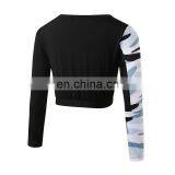 Hot Sexy Fashion Design Camo Print Quick Dry Long Sleeves Gym Wear T-shirt Women thumbnail-5