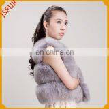 New Design Light Grey Real Silver Fox Fur Vest Women thumbnail-1