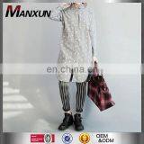 2016 Embellished New Western Latest Fashion Design Lady Blouse Women Cotton Gray Leisure Tops thumbnail-2