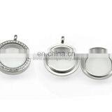 Fashion Glass Locket Stainless Steel Jewelry Initial Pendant thumbnail-3