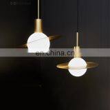 Nordic Flying Saucer Modern Simple Saturn Glass Chandelier Pendant Light thumbnail-2