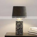 Creative Nordic Design Zebra Pattern Cylinder Shape Ceramic Material Hotel Table Lamp for Home Decor thumbnail-4