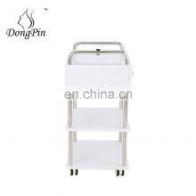White Stainless Steel Lockable Salon Trolley Trolley Carts for Beauty Salon thumbnail-4