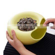 1PCS Multifunctional Circular Plastic Double Deck Snacks Food Storage Box Dual Purpose Tabletop Grocerie Boxes Organizer thumbnail-1