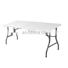 Small MOQ Outdoor Portable Folding Easy Fold 6ft 8ft Sturdy Folding Bbq Rectangle Plastic Camping Picnic Dining Table