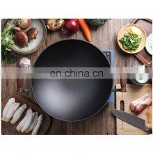 36cm Chinese Cast Iron Wok Pan With Wooden Handle thumbnail-3