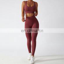 Women Printed Yoga Leggings Running Workout Clothing Yoga Suit Top Sports Wear Gym Fitness Set thumbnail-5