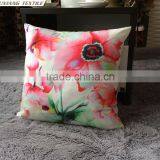 Chinese Watercolour Felt Flowers Printed 100% Cotton Large Cushion Cover thumbnail-4