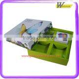 Custom Made Logo Printed Rigid Cardboard Gift Box With 4 Compartments