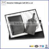 Fancy Promotion Leather Travel Gift Set With Gift Box